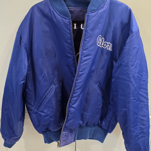 Vintage 90s Florida University Gators Reversible Suede / Nylon Varsity Jacket L - Picture 8 of 15